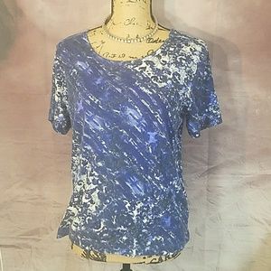 Rebecca Malone Short Sleeve Casual Blue Tee